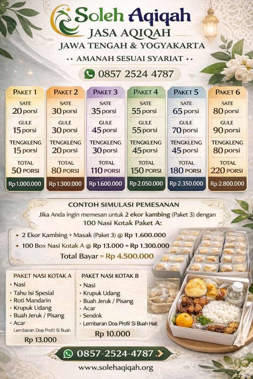 Harga Paket Aqiqah Solo 2026 Terbaru Daftar Lengkap Biaya, Menu, dan Tips Hemat Tanpa Mengurangi Kualitas
